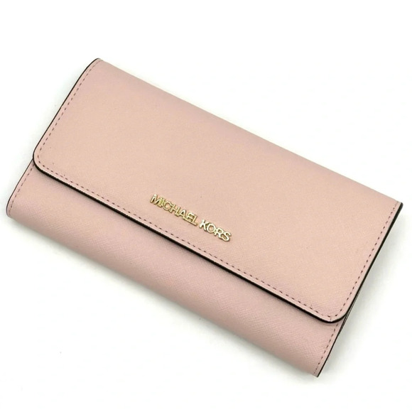 Michael Kors Large Trifold Wallet Vanilla/Brown (NWT) - Picture 1 of 9